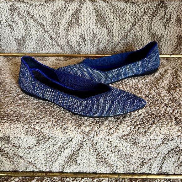 EEUC Women's Rothy's The Point Birdseye Blue Ballet Flats Shoes Size 7 - Picture 1 of 6
